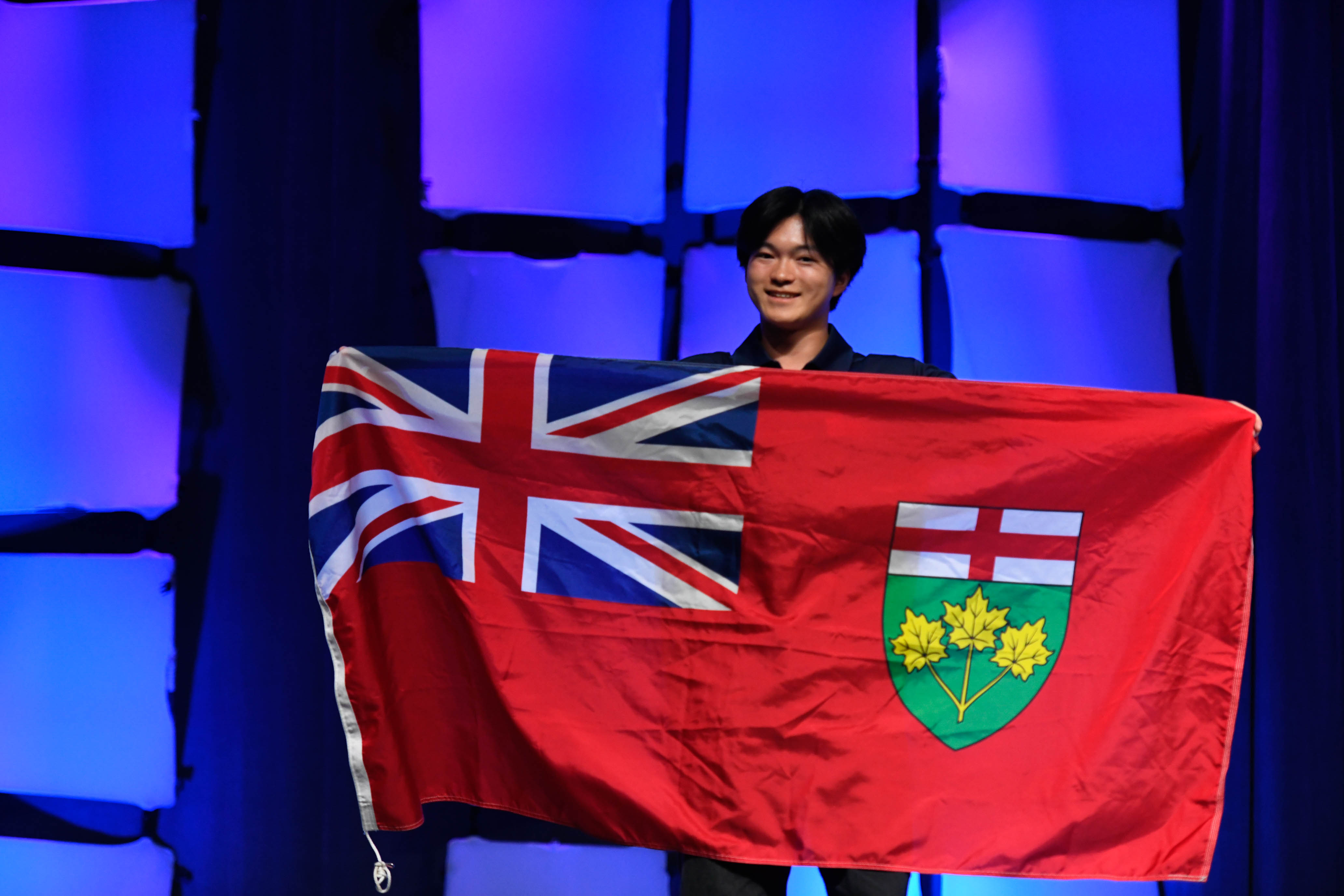 E. Geng with flag